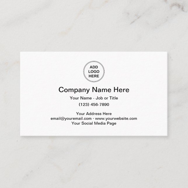 Carte De Visite Modèle de logo professionnel (Devant)