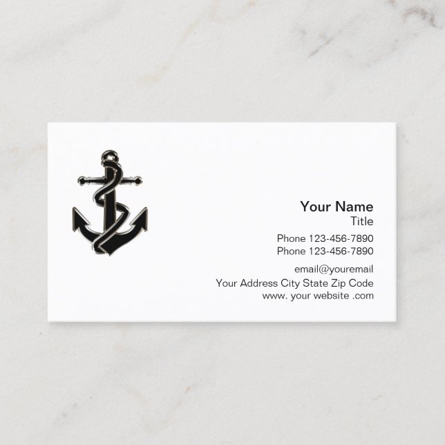 Carte De Visite Modèle de logo professionnel nautique (Devant)