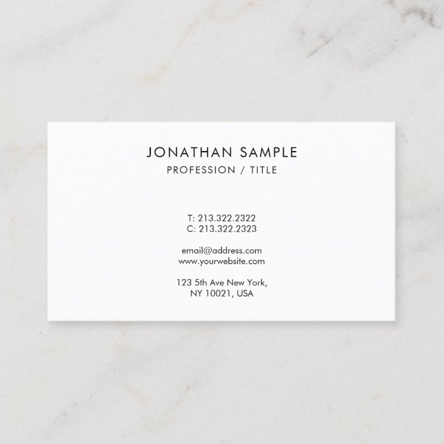 Carte De Visite Modèle de monogramme de design simple et élégant m (Devant)