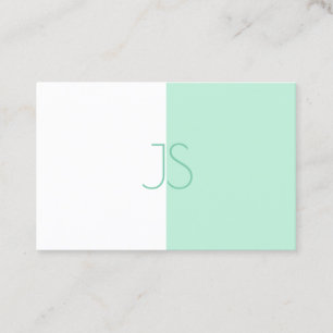 Carte De Visite Modèle de monogramme moderne tendance élégant vert