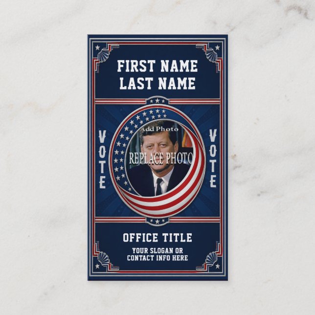Carte De Visite Modèle de photo d'élection politique (Devant)