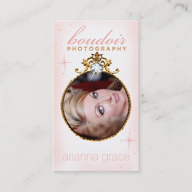 Carte De Visite Modèle de photographie de boudoir de 311 diamants (Devant)