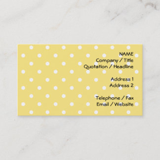 Carte De Visite Modèle de pois jaune et blanc