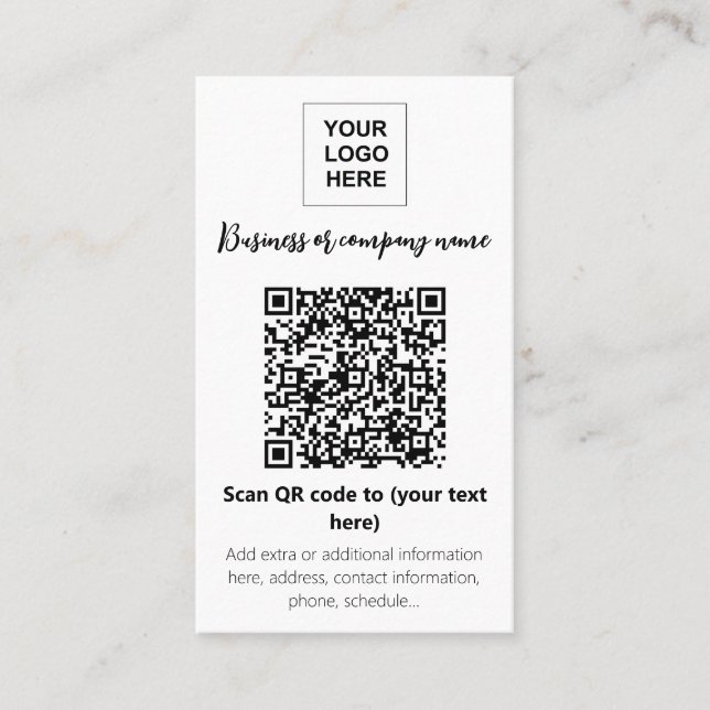 Carte De Visite Modèle de présentoir de QR code pour entreprise (Devant)