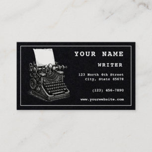 Carte De Visite Modèle de rédacteur de machine à écrire Steampunk