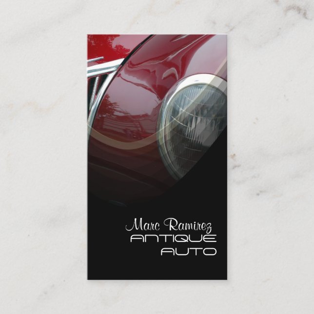 Carte De Visite modèle de restauration automobile antique (Devant)