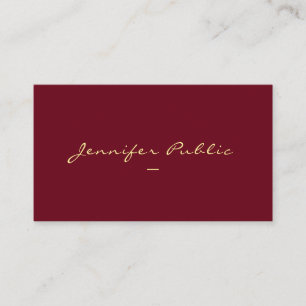 Carte De Visite Modèle de script d'écriture manuscrite couleur or