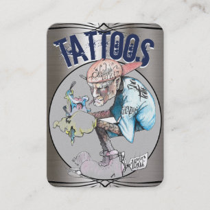 Carte De Visite Modèle de tatouage puissant, voiture professio