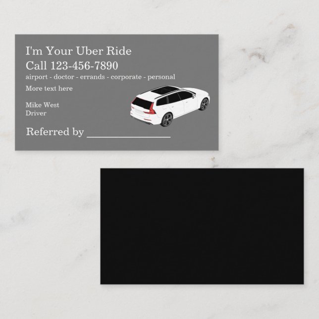 Carte De Visite Modèle d'entreprise de référencement de chauffeurs (Devant / Derrière)