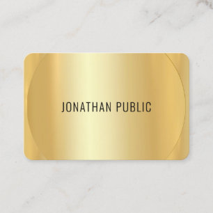 Carte De Visite Modèle d'or Faux Gold personnalisé et moderne