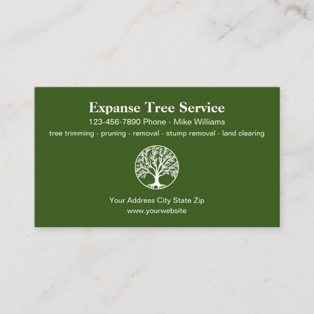 Carte De Visite Modèle du logo moderne Tree Service  (Devant)