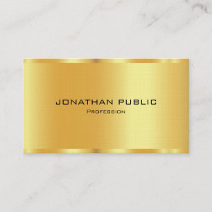 Carte De Visite Modèle Elegant Black & Gold Premium Linen Luxe