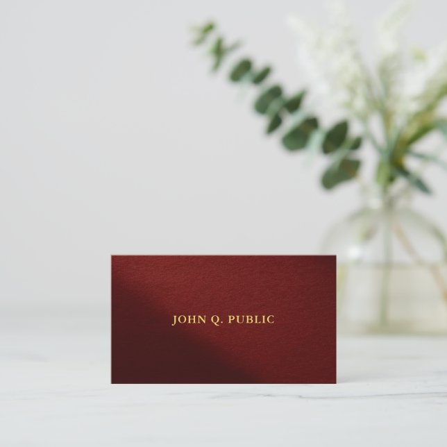 Carte De Visite Modèle élégant de texte doré épais de luxe premium (Debout devant)