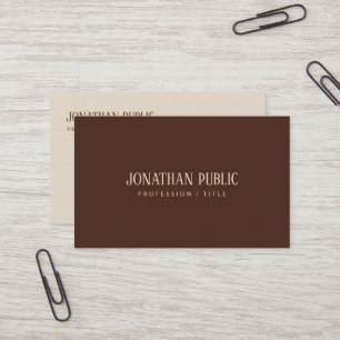 Carte De Visite Modèle élégant marron et beige personnalisé Luxe É