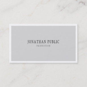 Carte De Visite Modèle Élégant minimaliste gris simple Cool blanc