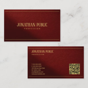 Carte De Visite Modèle élégant moderne personnalisé Code QR Texte 