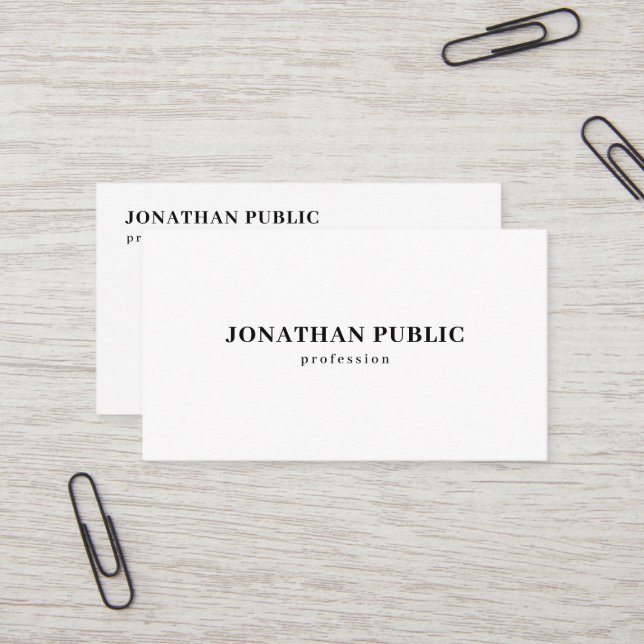Carte De Visite Modèle Élégant Moderne Professionnel Simple (Devant/Arrière en situation)