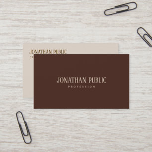 Carte De Visite Modèle élégant professionnel marron et beige Luxe