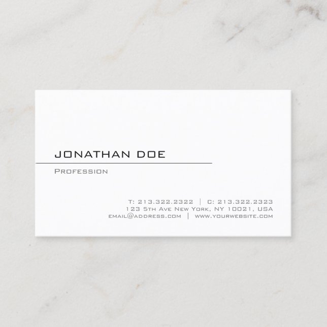 Carte De Visite Modèle élégant professionnel moderne simple (Devant)