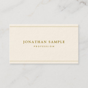 Carte De Visite Modèle Élégant Professionnel Texte Or Luxe Crème