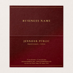 Carte De Visite Modèle élégant professionnel texte or plié