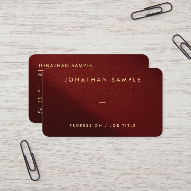 Carte De Visite Modèle élégant QR Code Luxe Premium Silk Paper (Devant/Arrière en situation)