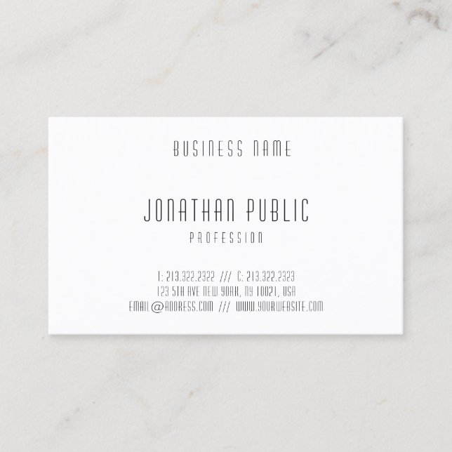 Carte De Visite Modèle élégant simple moderne professionnel (Devant)