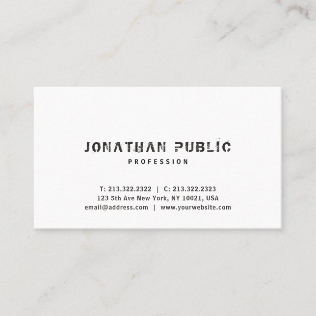 Carte De Visite Modèle élégant simple moderne professionnel tendan (Devant)