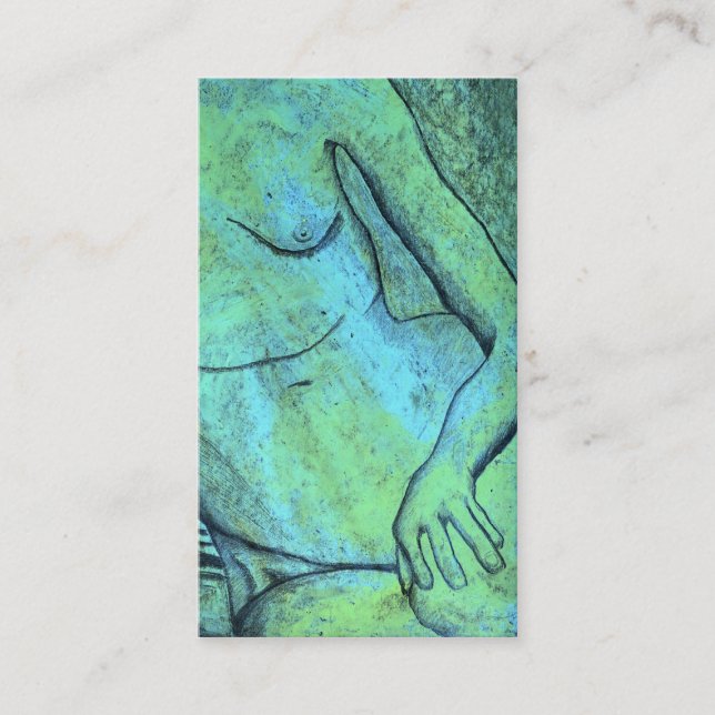 Carte De Visite modèle en pastel de réduction d'huile (Devant)