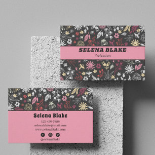 Carte De Visite Modèle floral dynamique Élégant et moderne