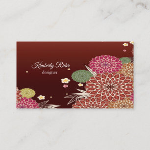 Carte De Visite Modèle floral japonais