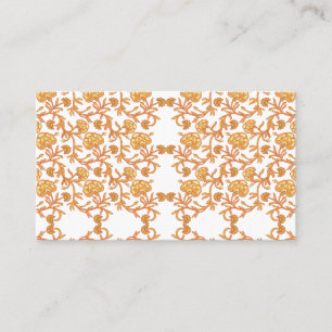 Carte De Visite Modèle floral symétrique avec motif orange