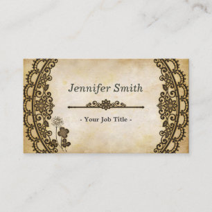 Carte De Visite Modèle floral vintage avec vieux papier