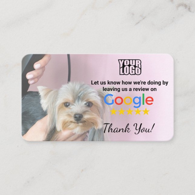 Carte De Visite Modèle Google Google Google Dog Groomer avec QR - (Devant)