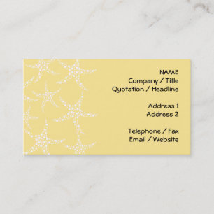 Carte De Visite Modèle jaune et blanc de Sandy d'étoiles de mer