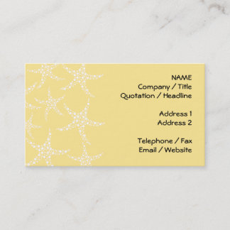 Carte De Visite Modèle jaune et blanc de Sandy d'étoiles de mer
