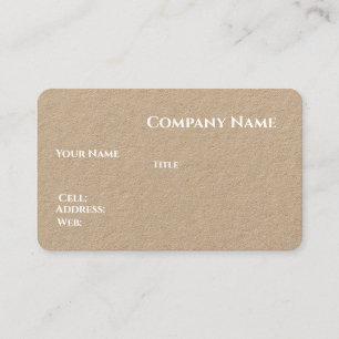 Carte de visite Modèle marron de base avec blanc