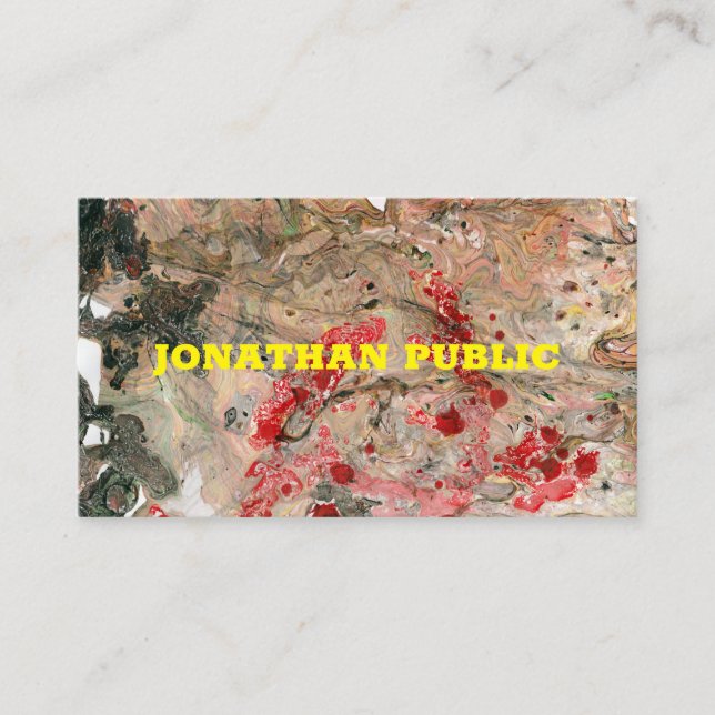 Carte De Visite Modèle Marron Rouge Professionnel Moderne Tendance (Devant)