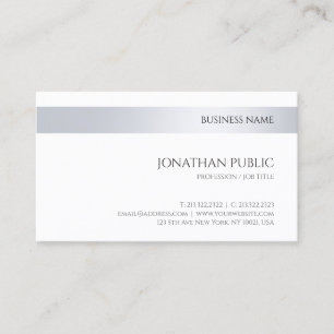 Carte De Visite Modèle minimaliste d'argent élégant de la soci