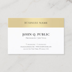 Carte De Visite Modèle minimaliste professionnel de style or éléga