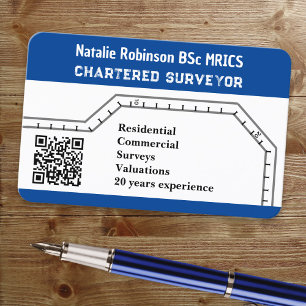 Carte De Visite Modèle moderne de code QR pour géomètre expert agr