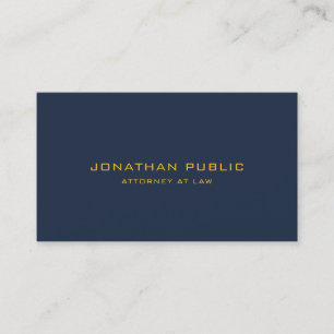 Carte De Visite Modèle moderne élégant d'avocat bleu marine