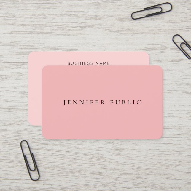 Carte De Visite Modèle Moderne Élégant Rose Gold Professionnel (Devant/Arrière en situation)