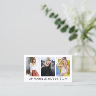 Carte De Visite Modèle moderne et acteur 3 Photo Pro