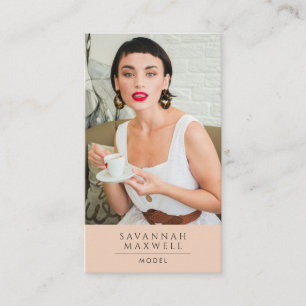 Carte De Visite Modèle moderne Professional Photo Peach rose