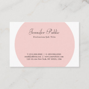Carte De Visite Modèle moderne professionnel élégant rose pâle