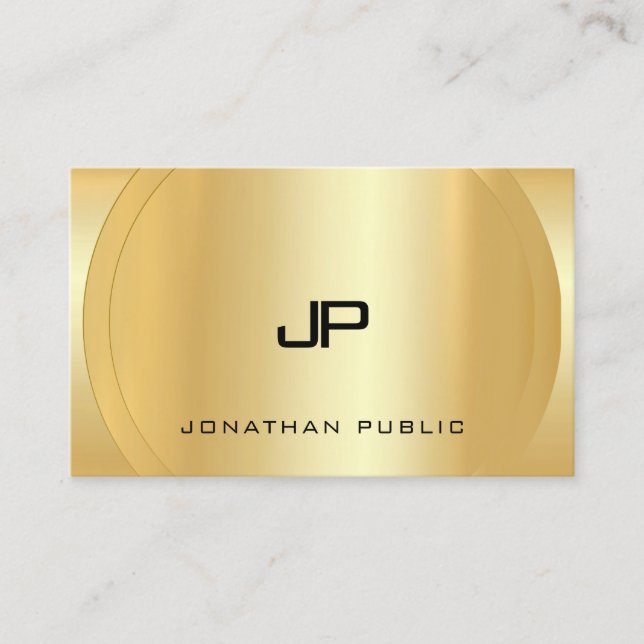 Carte De Visite Modèle monogramme glamour Faux Gold (Devant)