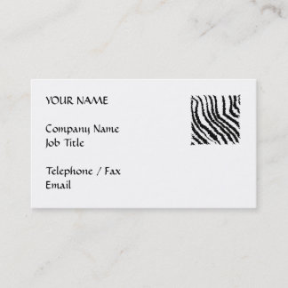 Carte De Visite Modèle noir et blanc d'impression de zèbre