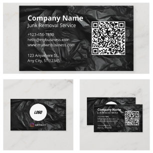 Carte De Visite Modèle noir pour l'enlèvement de déchets
