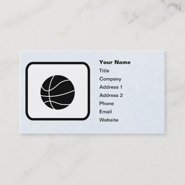 Carte De Visite Modèle personnalisable du logo de basket-ball (Devant)